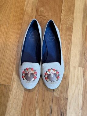 Jack Roger's Women’s Slip-On Flats with Embroidered Turkey Motif